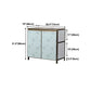 Modern White Metal Sideboard Tempered Glass Doors Cabinets Dining Server for Living Room Clearhalo 'buffet_sideboard' 'Buffets & Sideboards' 'furn' 'furn_buffet_sideboard' 'Furniture' 'furniture_buffet_sideboard' 'Kitchen & Dining Furniture' 1200x1200_c7b579ab-a43f-44bf-98f4-d50c520aaa9b