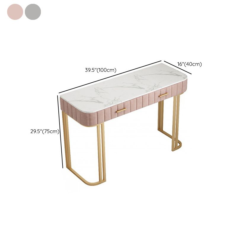Tavolo da toeletta da top vanità in marmo glam da 29,5 "con 2 cassetti