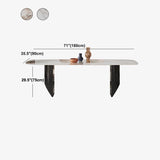Rectangle Stone Top Dining Table Contemporary Dining Table with Double Pedestal Base Clearhalo 'Dining Tables & Seating' 'Dining Tables' 'dining_table' 'furn' 'furn_dining_table' 'Furniture' 'furniture_dining_table' 'Kitchen & Dining Furniture' 'kitchen' 'kitchen_dining_table' 1200x1200_c7b5da04-5f7a-4c76-96e9-f10069b66394