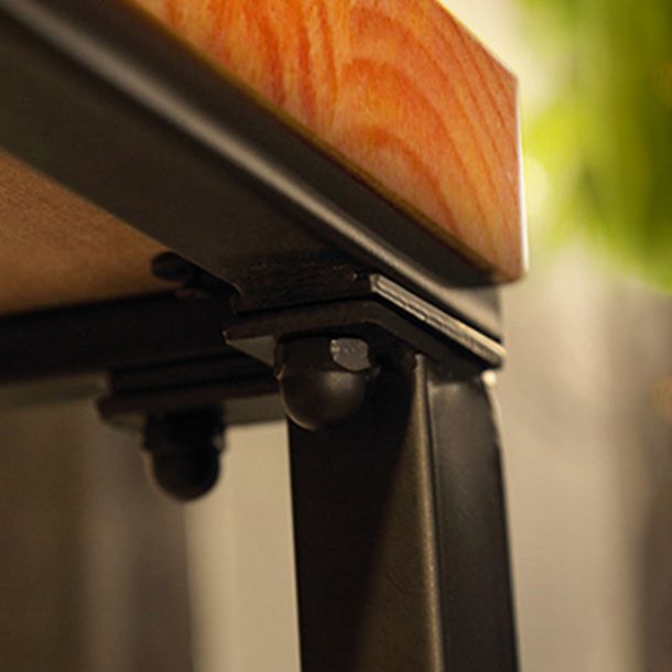 Tavolo da barra da barra in legno di pino marrone in telaio in metallo industriale