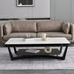 Rechteckiger Couchtisch aus Schiefer, minimalistischer Couchtisch mit offenem Regal