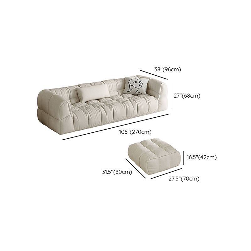 Zeitgenössischer weißer Knopf-getuftetes Sofa Smoking Arm Wohnzimmer Sofa