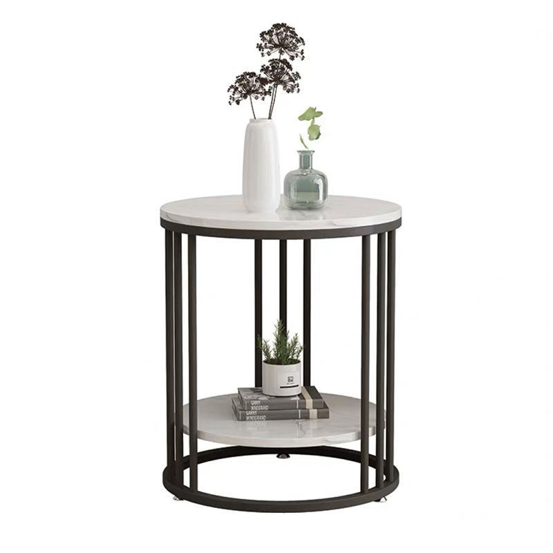 Frame Base Design Gold/ Black Metal Slate Top White Rectangular Side Table Clearhalo 'Coffee & Accent Tables' 'End & Side Tables' 'end_side_tables' 'furn' 'furn_end_side_tables' 'Furniture' 'Living Room Furniture' 1200x1200_c7b9df59-e88b-4582-bb1c-7ac78d702051