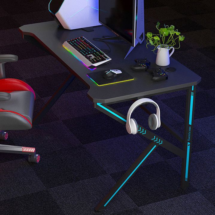 Bureau de chambre à coucher de couleur noire avec des jambes de table en acier Desk de jeu moderne