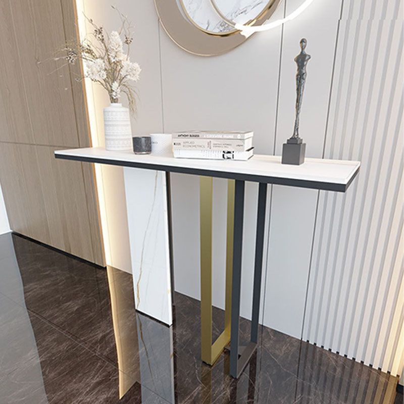 Tabella della console di pietra moderna 14 "W del tavolo di accento resistente alle macchie W per Hall