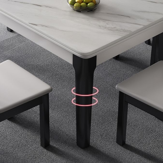 Mid-Century Rectangle Dining Table Sintered Stone Table with 4 Legs Base Clearhalo ' dining_table' 'Dining Tables & Seating' 'Dining Tables' 'furn' 'furn_dining_table' 'Furniture' 'furniture_dining_table' 'Kitchen & Dining Furniture' 'kitchen&dining_furn' 'kitchen' 'kitchen_dining_table' 1200x1200_c7bca3c6-7153-4e1d-a4c6-bbe17cd741ef