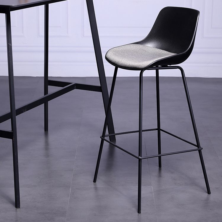 Nordic Metal Low Back Barstool Simple Indoor Tall Stool with Upholstered Clearhalo 'Bar Furniture' 'Bar Stools' 'bar_stools' 'furn' 'furn_bar_stools' 'furniture_bar_stools' 'Kitchen & Dining Furniture' 'kitchen&dining_furn' 'kitchen' 'kitchen_furn' Furniture' 1200x1200_c7bcd6c2-4672-4378-8556-cda8ab801e7e