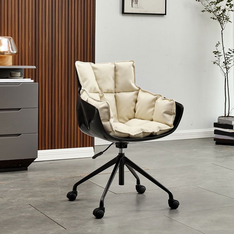 Sedia da ufficio imbottita in cotone a metà schiena.