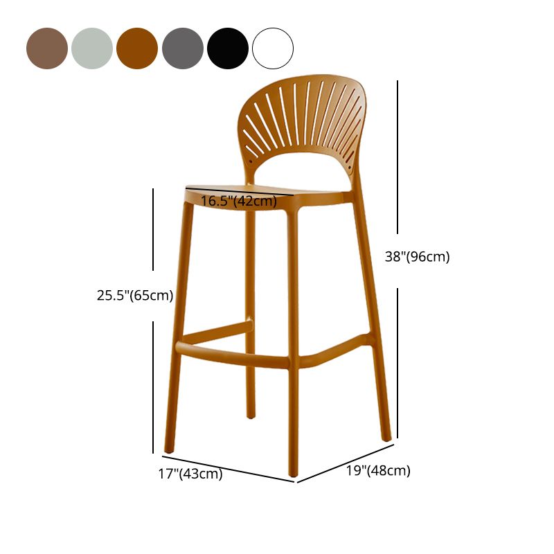 Scandinavian Home Stackable Stool Matte Finish Plastic Barstool Clearhalo 'Bar Furniture' 'Bar Stools' 'bar_stools' 'furn' 'furn_bar_stools' 'Furniture' 'furniture_bar_stools' 'Kitchen & Dining Furniture' 1200x1200_c7be602d-bbd1-4113-bfbc-dd3737e43f84