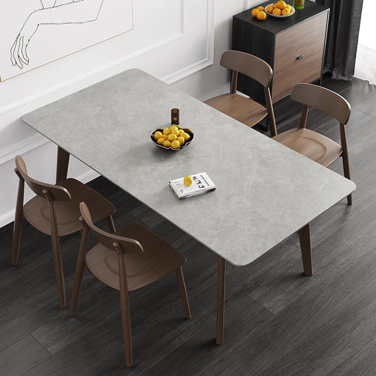 Mid-Century Modern Dining Table Rectangle Sintered Stone Dining Table with Wood Base Clearhalo ' dining_table' 'Dining Tables & Seating' 'Dining Tables' 'furn' 'furn_dining_table' 'Furniture' 'furniture_dining_table' 'Kitchen & Dining Furniture' 'kitchen&dining_furn' 'kitchen' 'kitchen_dining_table' 1200x1200_c7beaa6f-5bc1-4fa3-847c-93edbb8e9092
