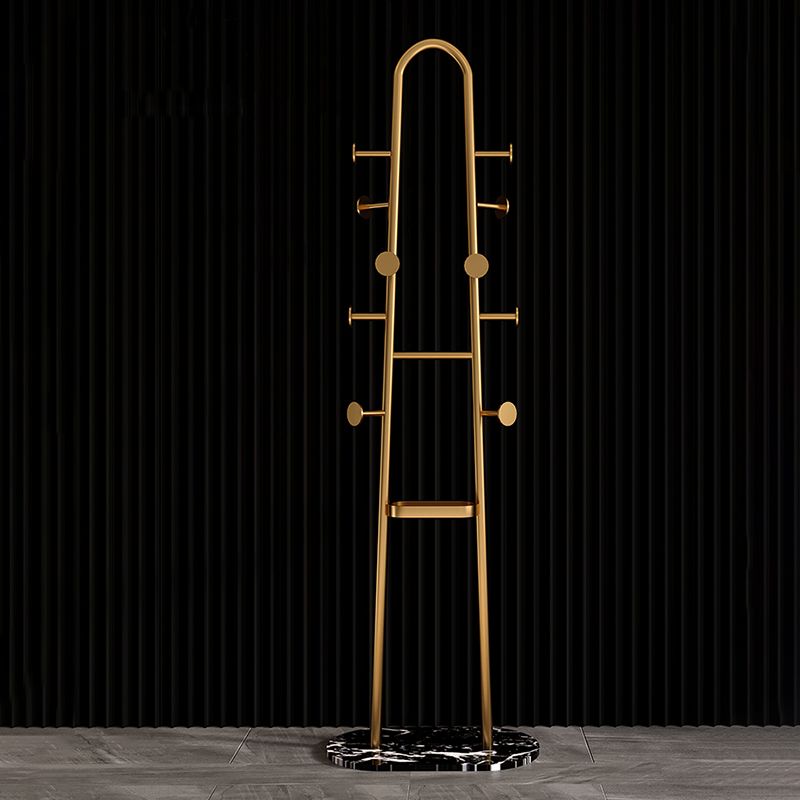 Los ganchos de metal de stand de pasillo contemporáneo incluyen estante de pelaje sin angustia sin angustia