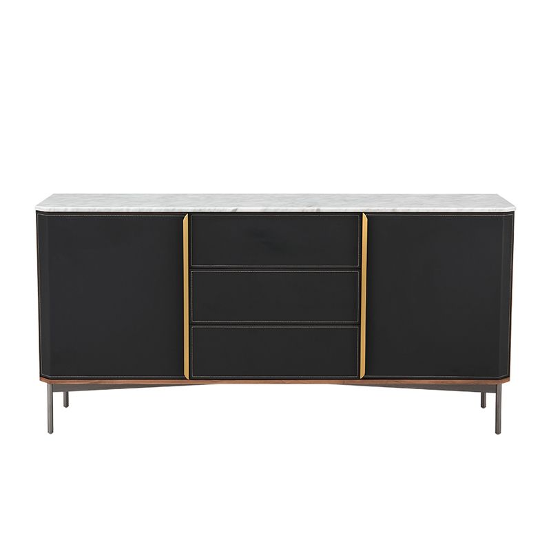 Glam Sideboard Wood Server Gabinet con spazio per la sala da pranzo