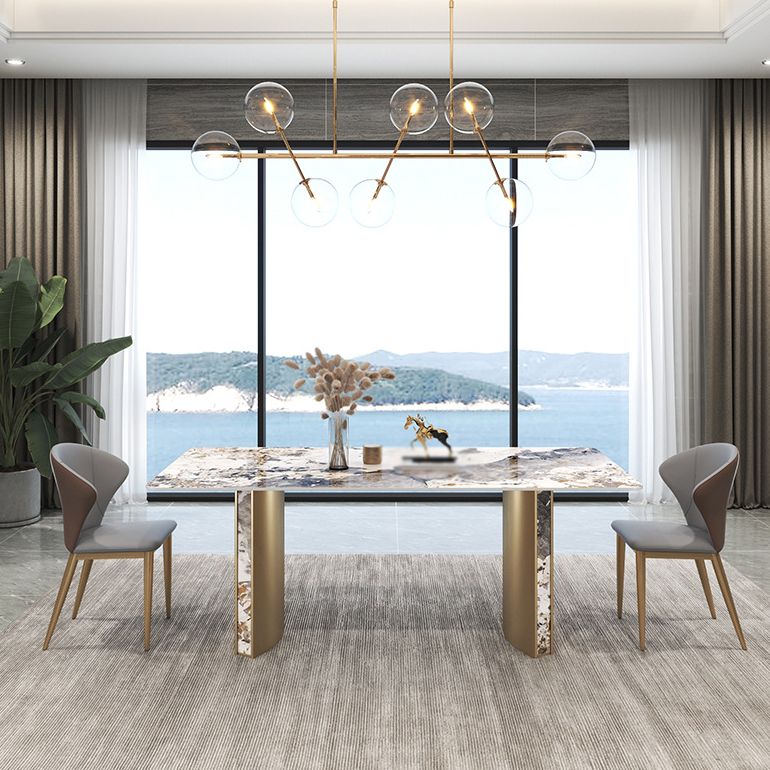 Luxury 1/3/4/5/7 Pieces Dining Set Sintered Stone Top Dining Table with Leather Chairs Clearhalo 'Dining Room Sets' 'Dining Tables & Seating' 'dining_room_set' 'furn' 'furn_dining_room_set' 'Furniture' 'furniture_dining_room_set' 'Kitchen & Dining Furniture' 1200x1200_c7c170ec-7e63-46b6-ba18-eac159b567fd