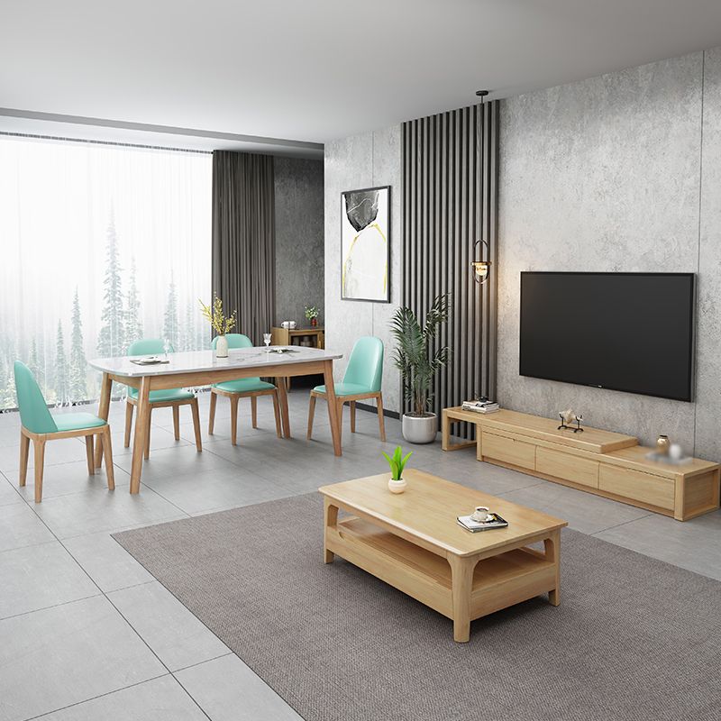 Scandinavian Home Side Chair Solid Back Wood Upholstered Dining Room Chair Clearhalo ' kitchen&dining_furn' 'Dining Chairs' 'Dining Tables & Seating' 'dining_chair' 'furn' 'furn_dining_chair' 'Furniture' 'furniture_dining_chair' 'Kitchen & Dining Furniture' 'kitchen' 1200x1200_c7c17228-872c-4aad-b4a7-e806fc3b6eef