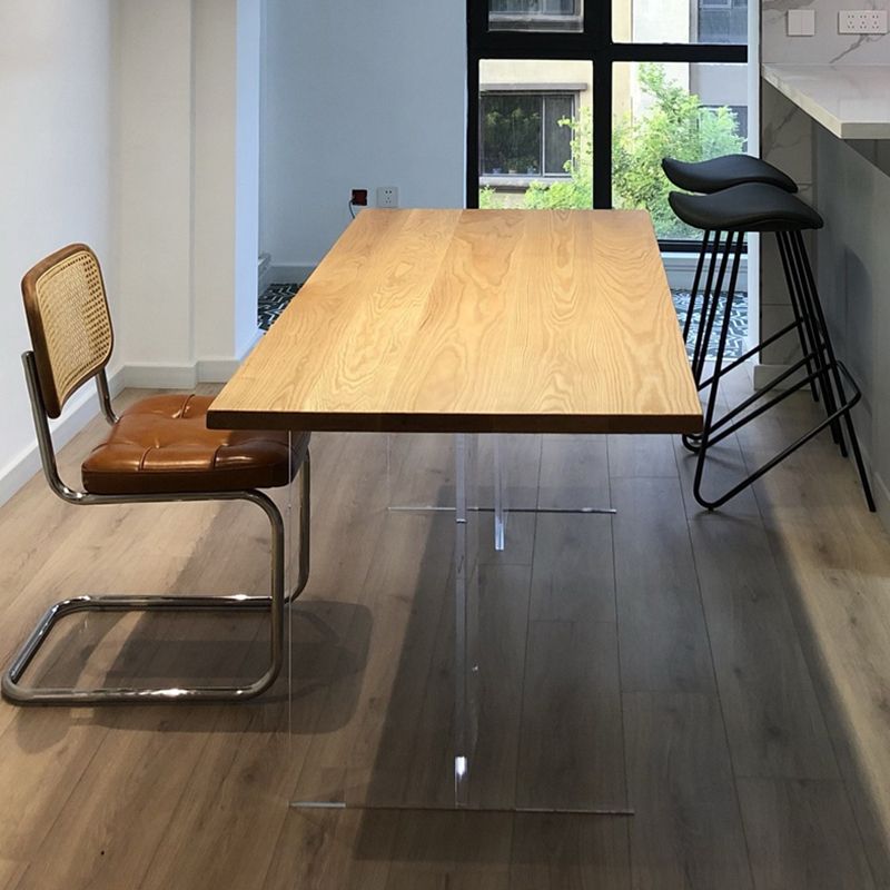 Double Pedestal Dining Table Simple Style Pine Solid Wood Dining Site Table Clearhalo ' dining_table' 'Dining Tables & Seating' 'Dining Tables' 'furn' 'furn_dining_table' 'Furniture' 'furniture_dining_table' 'Kitchen & Dining Furniture' 'kitchen&dining_furn' 'kitchen' 'kitchen_dining_table' 1200x1200_c7c29796-4141-4f36-bd09-41c6848d55f3