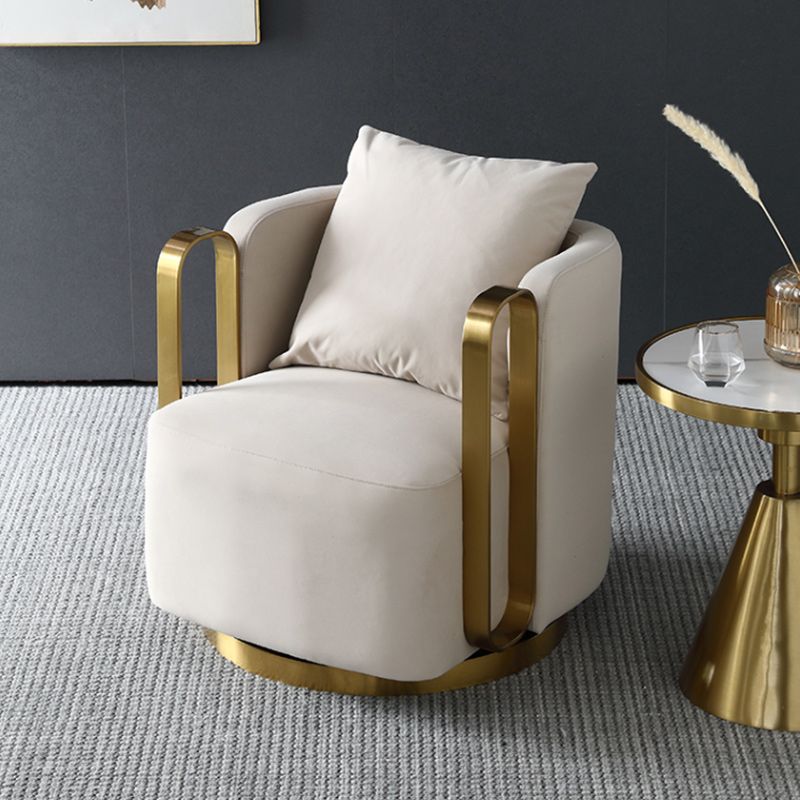 Glam Arm Chair Pillow Back Gold Base Arms Included Living Room Armchair Clearhalo 'Accent Chairs' 'accent_chairs' 'Chairs & Seating' 'furn' 'furn_accent_chairs' 'Furniture' 'Living Room Furniture' 1200x1200_c7c34716-4dfa-4f35-a782-476058fe5852