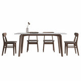 Sintered Stone Two-Color Dining Table Mid-Century Modern 4 Legs Table for Dining Room Clearhalo ' dining_table' 'Dining Tables & Seating' 'Dining Tables' 'furn' 'furn_dining_table' 'Furniture' 'furniture_dining_table' 'Kitchen & Dining Furniture' 'kitchen&dining_furn' 'kitchen' 'kitchen_dining_table' 1200x1200_c7c6529f-79d3-4333-9bd6-9b2d4c90dea6