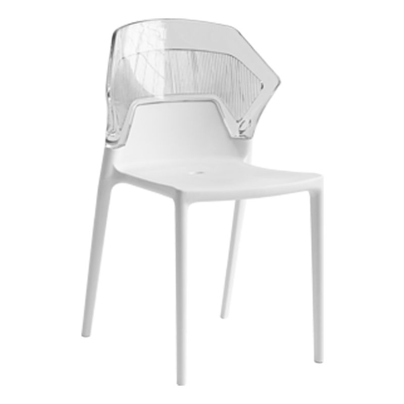 Moderne eetkamer wingback wingback armloze plastic stapel eetkamerstoel
