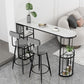 Stone Bar Dining Table Glam Bar Table with Double Pedestal for Dining Room Clearhalo 'Bar Furniture' 'Bar Tables' 'bar_tables' 'furn' 'furn_bar_tables' 'Furniture' 'furniture_bar_tables' 'Kitchen & Dining Furniture' 1200x1200_c7c68b70-f352-45dc-8b70-2de3b41d320e