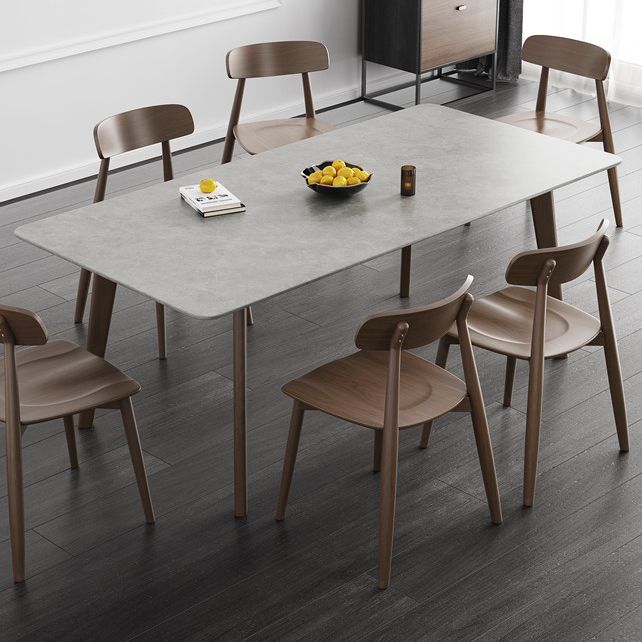 Solid Wood Contemporary Rectangular Dining Table Sintered Stone Top Table with 4 Legs Clearhalo ' dining_table' 'Dining Tables & Seating' 'Dining Tables' 'furn' 'furn_dining_table' 'Furniture' 'furniture_dining_table' 'Kitchen & Dining Furniture' 'kitchen&dining_furn' 'kitchen' 'kitchen_dining_table' 1200x1200_c7c69d59-7c48-4235-a42f-248ea87467db