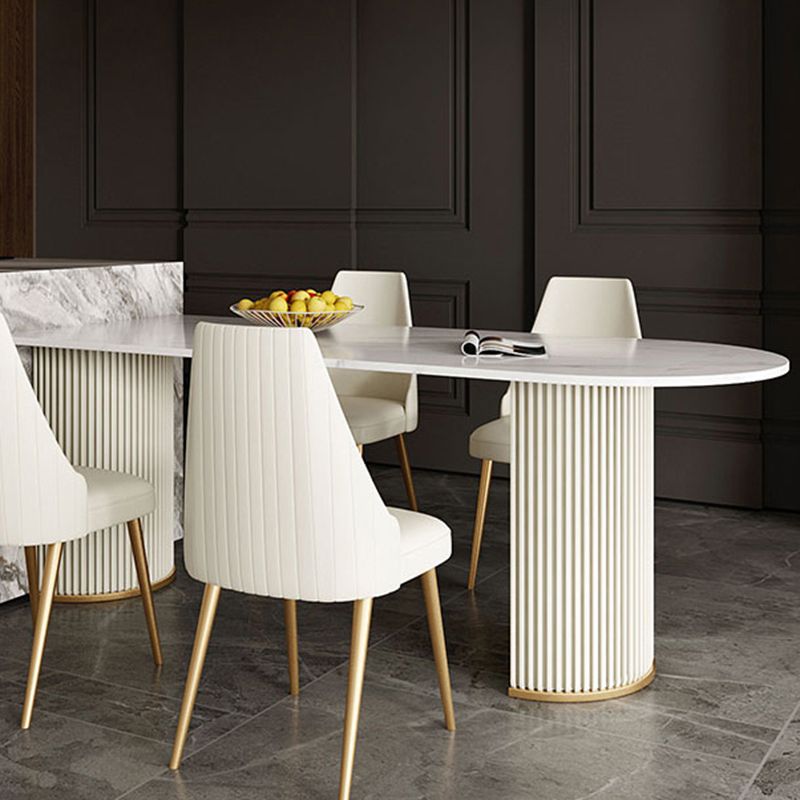 Metal Contemporary Free Form Dining Table Sintered Stone Table for Dining Room and Kitchen Clearhalo ' dining_table' 'Dining Tables & Seating' 'Dining Tables' 'furn' 'furn_dining_table' 'Furniture' 'furniture_dining_table' 'Kitchen & Dining Furniture' 'kitchen&dining_furn' 'kitchen' 'kitchen_dining_table' 1200x1200_c7c724cc-0284-435c-8214-0bd71cbbdefb