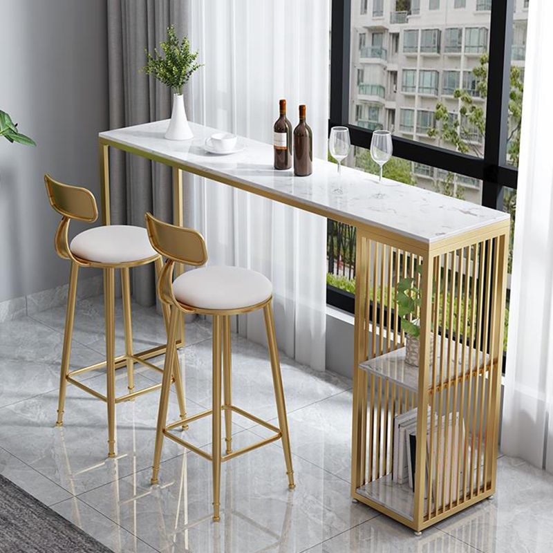 Ensemble de table de bar en pierre glamour 1/3 pièces Rectangle Counter Table Set pour intérieur