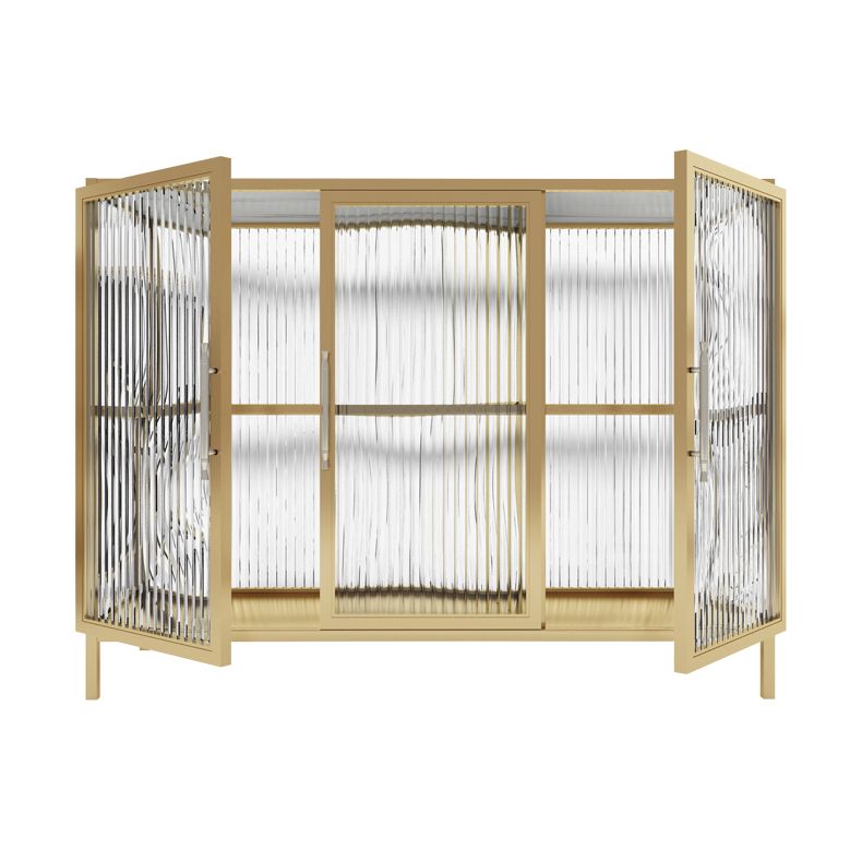 Armadio di sideboard di pietra sinterizzata di lussuoso stoccaggio con porte di vetro