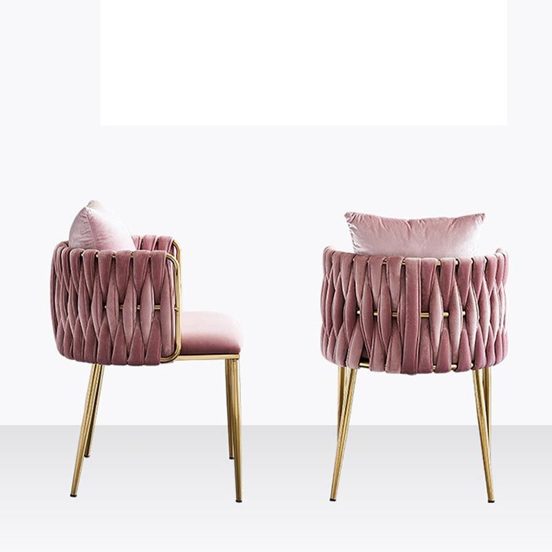 Glam Upholstered Dining Arm Chair Velvet Dining Chair with Gold Legs Clearhalo 'Dining Chairs' 'Dining Tables & Seating' 'dining_chair' 'furn' 'furn_dining_chair' 'Furniture' 'Kitchen & Dining Furniture' 1200x1200_c7c8364c-093e-4626-a06d-8e6d610f6b46