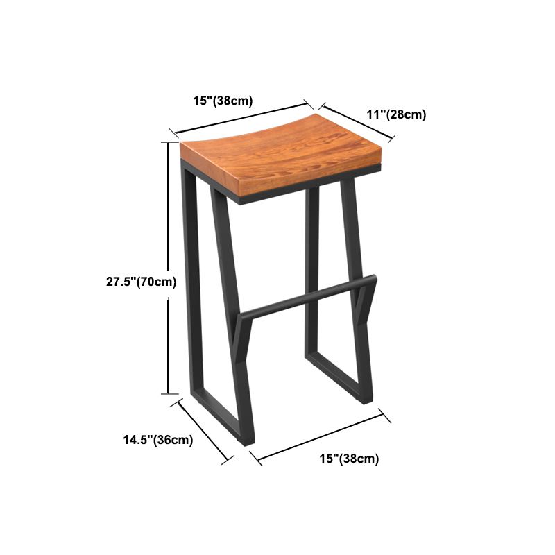 Industrial Backless Footrest Bar Stool Medium Wood Bristol Iron Stool Clearhalo 'Bar Furniture' 'Bar Stools' 'bar_stools' 'furn' 'furn_bar_stools' 'Furniture' 'Kitchen & Dining Furniture' 1200x1200_c7c9ccd5-ddd5-4954-b409-41ad6f6b67f5