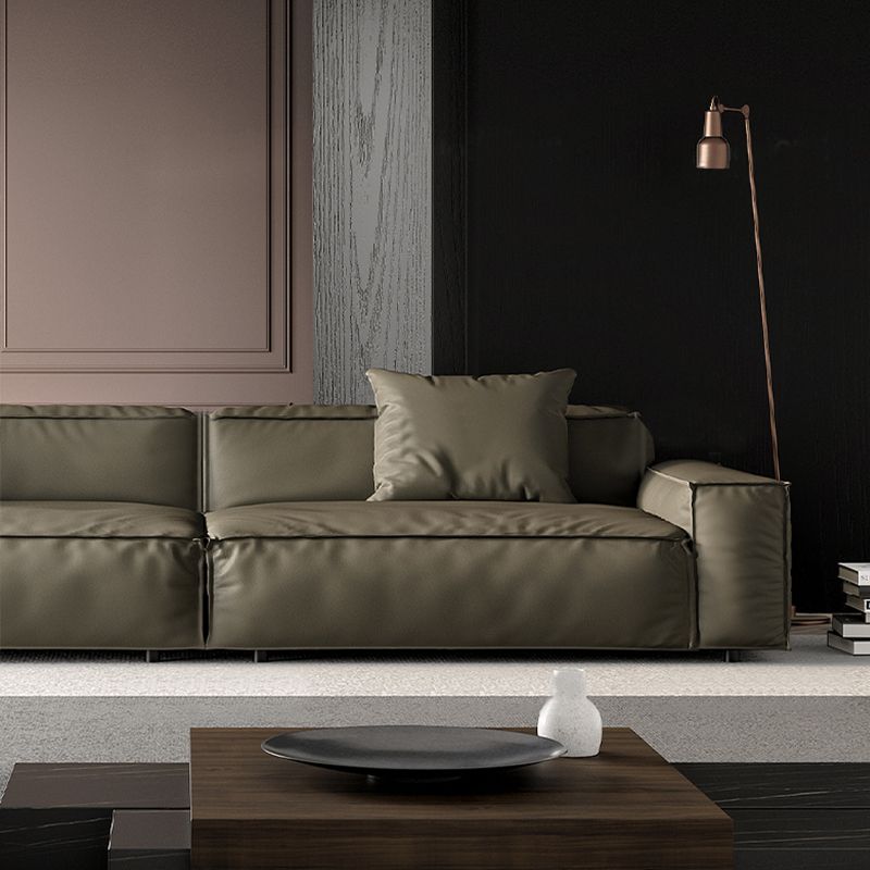 27" High Contemporary Square Arm Standard Sofa for Living Room, Forest Green Clearhalo 'furn' 'furn_sofas' 'Furniture' 'furniture_sofas' 'Living Room Furniture' 'Sofa' 'sofas' 1200x1200_c7cae849-aad5-41fa-aaa2-4a3fabad1adc