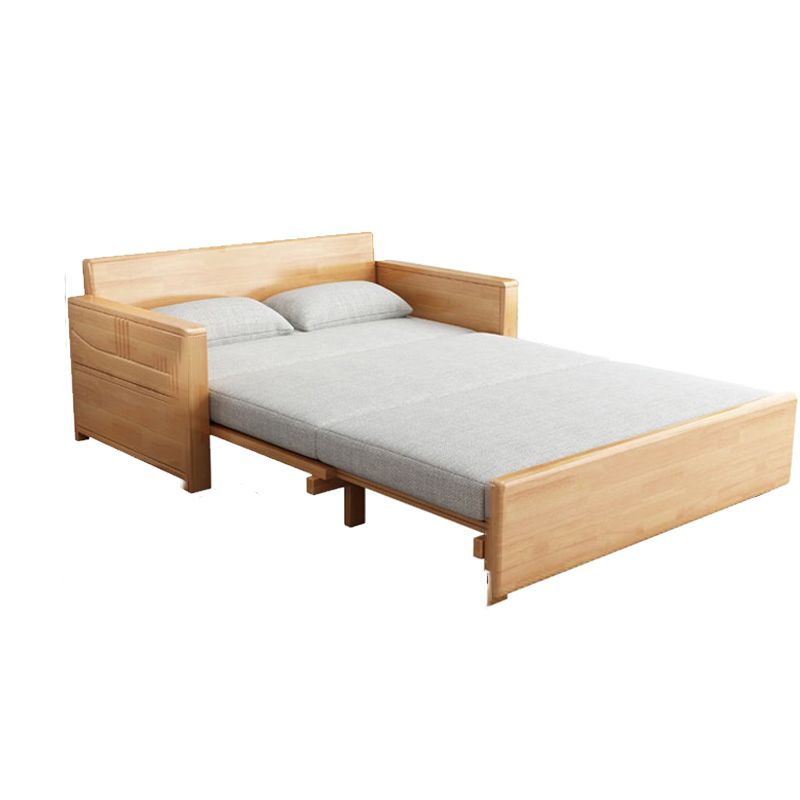 Contemporary 27.55"H Cotton Blend Wood Frame Square Arm Sofa Bed Clearhalo 'furn' 'furn_sofas' 'Furniture' 'Living Room Furniture' 'Sofa' 'sofas' 1200x1200_c7caf752-34c3-46fd-a009-cfa0a7924dd3