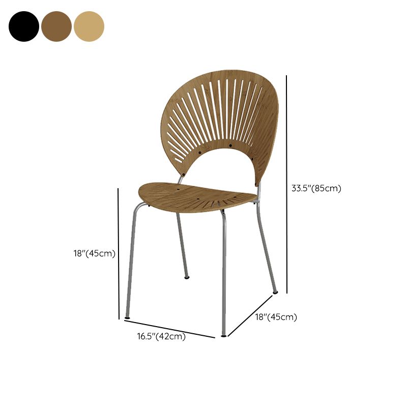Sedie da pranzo a base di metallo in stile moderno sedia senza braccioli aperti