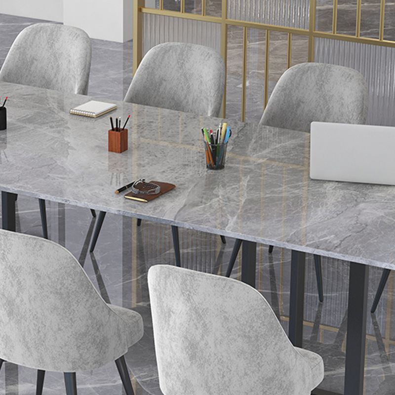 Contemporary 29.53" Tall Office Desk Stone Curved Writing Desk