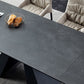 Industrial Sintered Stone Dining Table Rectangle Black Table with Pedestal Base Clearhalo ' dining_table' 'Dining Tables & Seating' 'Dining Tables' 'furn' 'furn_dining_table' 'Furniture' 'furniture_dining_table' 'Kitchen & Dining Furniture' 'kitchen&dining_furn' 'kitchen' 'kitchen_dining_table' 1200x1200_c7cce5e5-00c7-47a3-a7fe-1969005a74e5