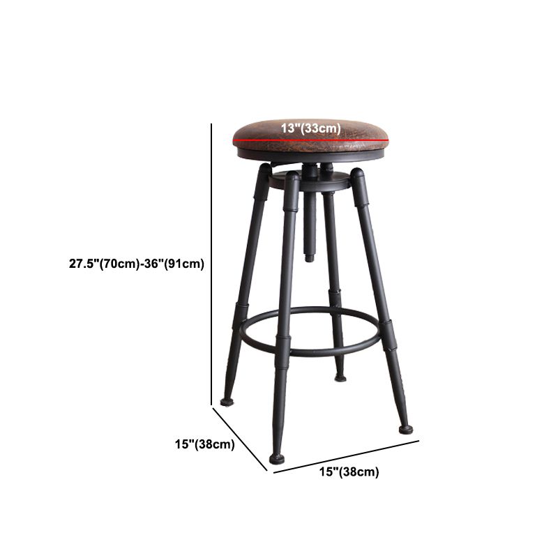 Industrial Metal Barstool Leather Counter Stool in Matte Finish for Home Clearhalo 'Bar Furniture' 'Bar Stools' 'bar_stools' 'furn' 'furn_bar_stools' 'Furniture' 'Kitchen & Dining Furniture' 1200x1200_c7cd600d-8715-4d42-827f-7388d02ae1ce