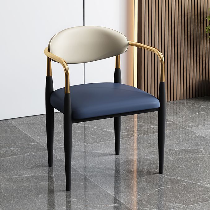 Designer Style Leather Arm Chair Matte Finish Open Back Dining Chair (Set of 2) Clearhalo ' kitchen&dining_furn' 'Dining Chairs' 'Dining Tables & Seating' 'dining_chair' 'furn' 'furn_dining_chair' 'Furniture' 'furniture_dining_chair' 'Kitchen & Dining Furniture' 'kitchen' 1200x1200_c7cdca89-7eb3-44c9-ae8a-b1a6e5bea59b