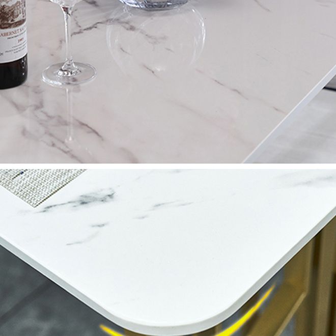 Metal Traditional Luxury Rectangle Table Sintered Stone Table for Kitchen Clearhalo ' dining_table' 'Dining Tables & Seating' 'Dining Tables' 'furn' 'furn_dining_table' 'Furniture' 'furniture_dining_table' 'Kitchen & Dining Furniture' 'kitchen&dining_furn' 'kitchen' 'kitchen_dining_table' 1200x1200_c7cecd54-13cf-45fb-8863-88e8d9a8eb07