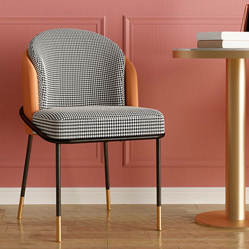 Sedia da pranzo glam in metallo a braccioless sedie imbottite per uso del ristorante