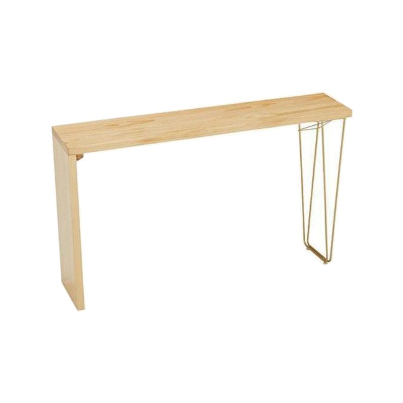 Natural Finish 1/4 Pcs Bar Set with Wooden Stools for Dining Room