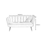 30.7"H Scandinavian Velvet/ Faux Leather Armless Curved Loveseat Sofa Clearhalo 'furn' 'furn_sofas' 'Furniture' 'furniture_sofas' 'kitchen' 'kitchen_sofas' 'Living Room Furniture' 'Sofa' 'sofas' 1200x1200_c7d32fce-5c40-4fb2-af85-4f194090511a
