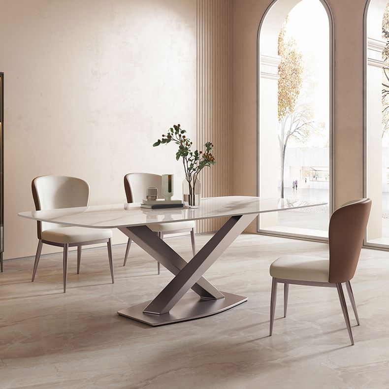Sintered Stone Dining Table Sets 1/2/4/5/7 Pieces Modern Table Fuax Leather Chairs Clearhalo 'Dining Room Sets' 'Dining Tables & Seating' 'dining_room_set' 'furn' 'furn_dining_room_set' 'Furniture' 'Kitchen & Dining Furniture' 1200x1200_c7d3cbc5-ead3-4341-976c-83ee18dc3780