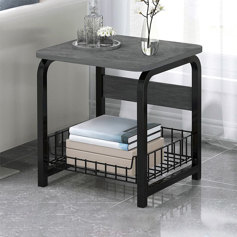Modern Farmhouse Rectangular Wood Side End Table with Four Metal Legs Clearhalo 'Coffee & Accent Tables' 'End & Side Tables' 'end_side_tables' 'furn' 'furn_end_side_tables' 'Furniture' 'Living Room Furniture' 1200x1200_c7d46906-22aa-4fd9-a765-bd9d77a455cc