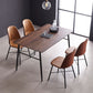 Modern Upholstered Armless Chair Leather Dining Chair with Metal Base