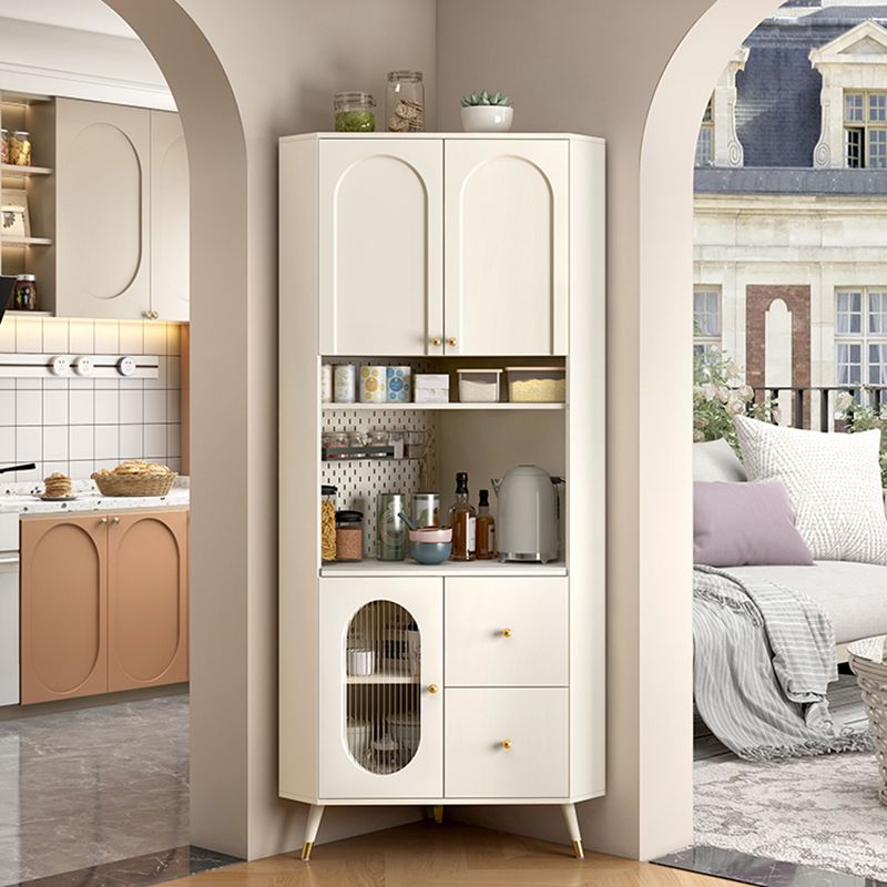 Contemporary Dining Hutch Glass Doors Faux Wood Storage Cabinet for Living Room Clearhalo 'Display & China Cabinets' 'display_china_cabinets' 'furn' 'furn_display_china_cabinets' 'Furniture' 'Kitchen & Dining Furniture' 1200x1200_c7d59d82-0650-4c64-8f38-09823093cd86