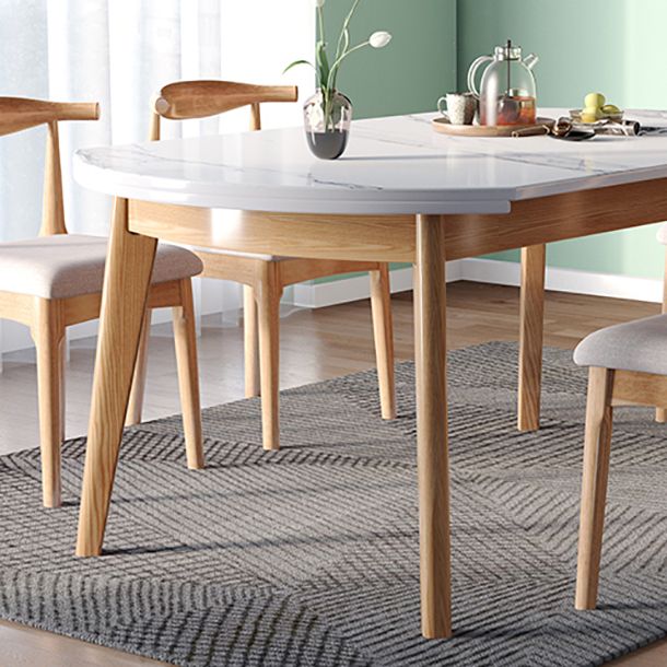 Modern Round Dining Table White Sintered Stone Dining Table with Wooden Base Clearhalo ' dining_table' 'Dining Tables & Seating' 'Dining Tables' 'furn' 'furn_dining_table' 'Furniture' 'furniture_dining_table' 'Kitchen & Dining Furniture' 'kitchen&dining_furn' 'kitchen' 'kitchen_dining_table' 1200x1200_c7d5ac4b-ee07-46a0-93ba-ce38484b7b48