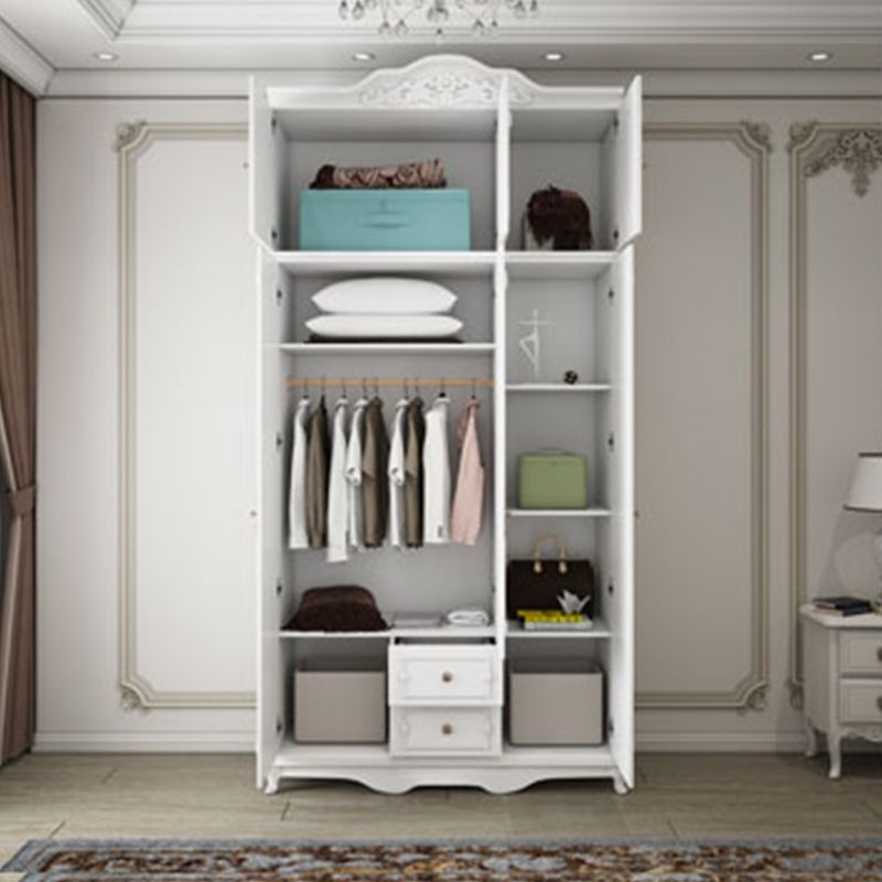 Bedroom Hinged Door Storage Cabinet Manufactured Wood French Country Cabinet with Drawers Clearhalo 'Armoires & Wardrobes' 'armoires_wardrobes' 'Bedroom Furniture' 'furn' 'furn_armoires_wardrobes' 'Furniture' 1200x1200_c7d847d9-e997-4c2b-95e8-7944f74c4b38