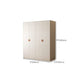 Modern White Wardrobe Cabinet Engineered Wood Wardrobe with Garment Rod