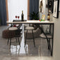 Modern White Wood Bar Table with Specialty Table Top Black Pedestal Table - 42" H Clearhalo 'Bar Furniture' 'Bar Tables' 'bar_tables' 'furn' 'furn_bar_tables' 'Furniture' 'furniture_bar_tables' 'Kitchen & Dining Furniture' 1200x1200_c7dbcb97-4e92-4fff-876b-d42d26263060