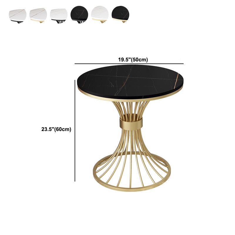 Modern Round Marble Top Side Table Ironcraft Pedestal End Table Clearhalo 'Coffee & Accent Tables' 'End & Side Tables' 'end_side_tables' 'furn' 'furn_end_side_tables' 'Furniture' 'Living Room Furniture' 1200x1200_c7dbf55e-b743-48f5-b893-32eb9d1870e6