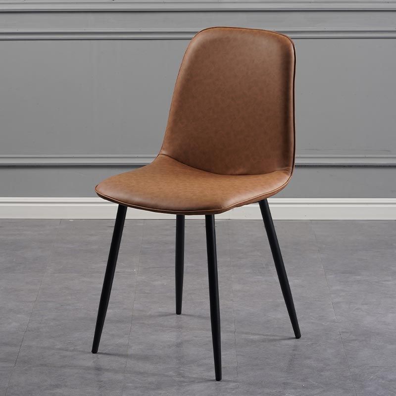 Industrial Leather Armless Dining Chair Wingback Side Chair for Kitchen Clearhalo 'Dining Chairs' 'Dining Tables & Seating' 'dining_chair' 'furn' 'furn_dining_chair' 'Furniture' 'Kitchen & Dining Furniture' 1200x1200_c7dc6a3f-c8ab-493c-ac3f-13da771eb533